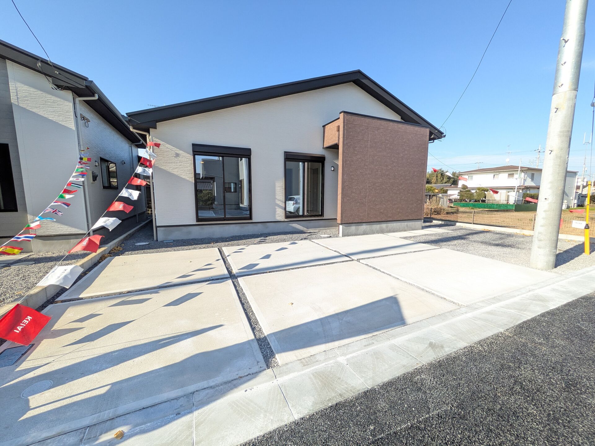 土浦市摩利山新田の新築平屋建て　3号棟の物件です♪
